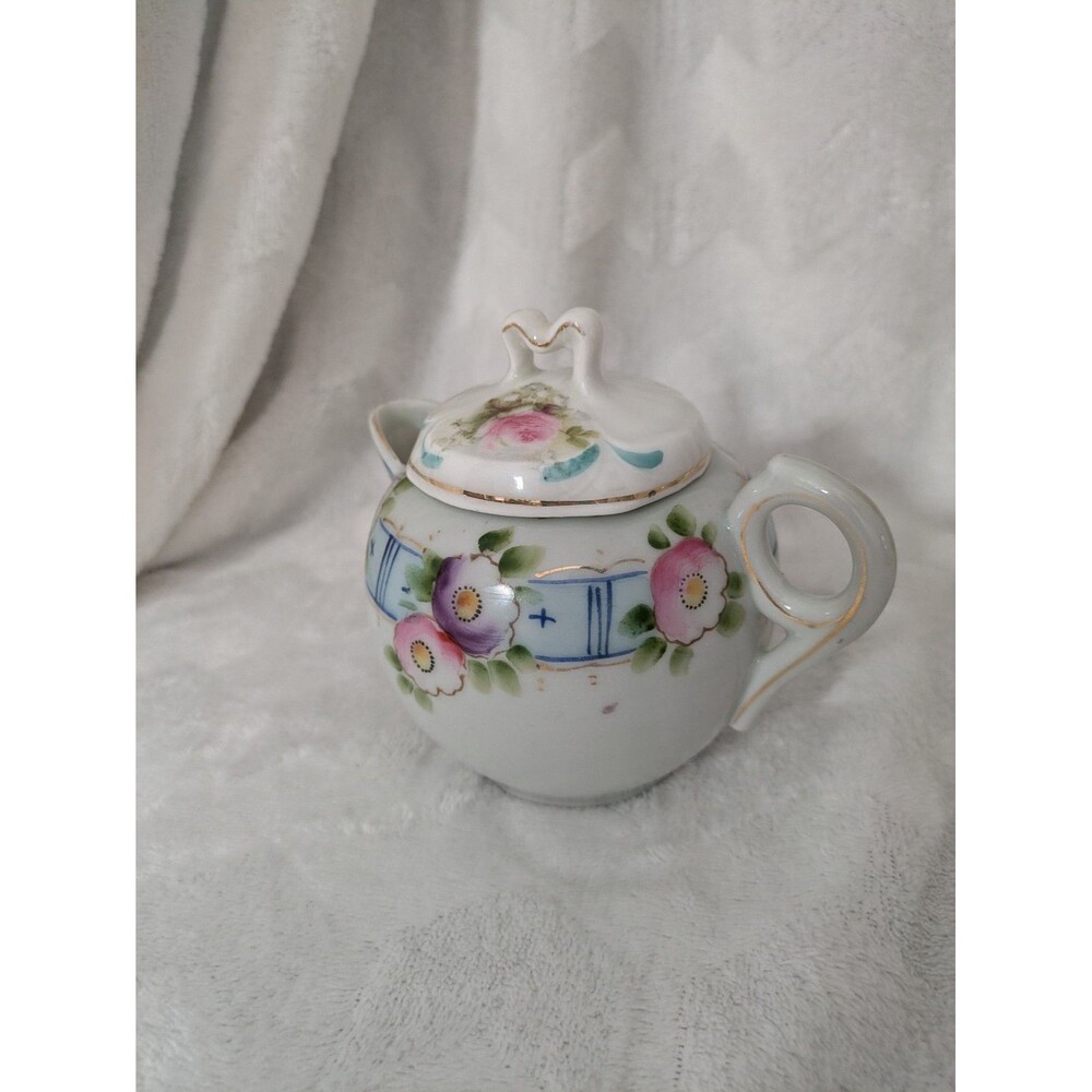 Antique Nippon Hand Painted Creamer With Lid
